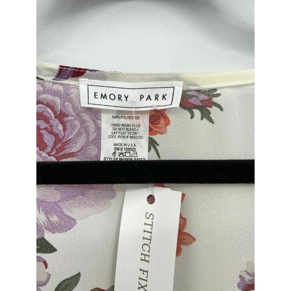 Emory Park Caley Kimono Womens plus 2XL White Sheer Floral S/S NEW - Picture 5 of 6